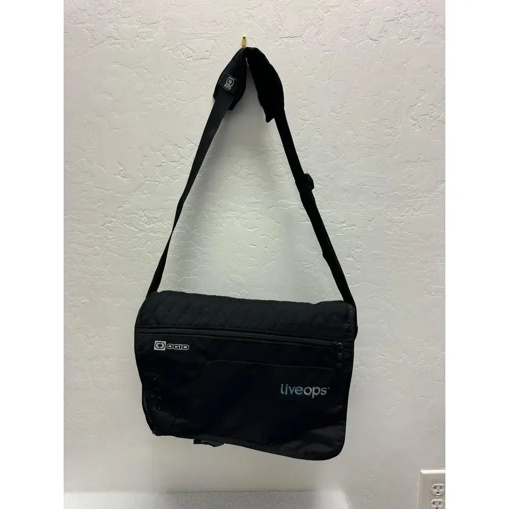 OGIO Black Laptop Messenger‎ Bag With Padded Compartments Shoulder Strap Vault